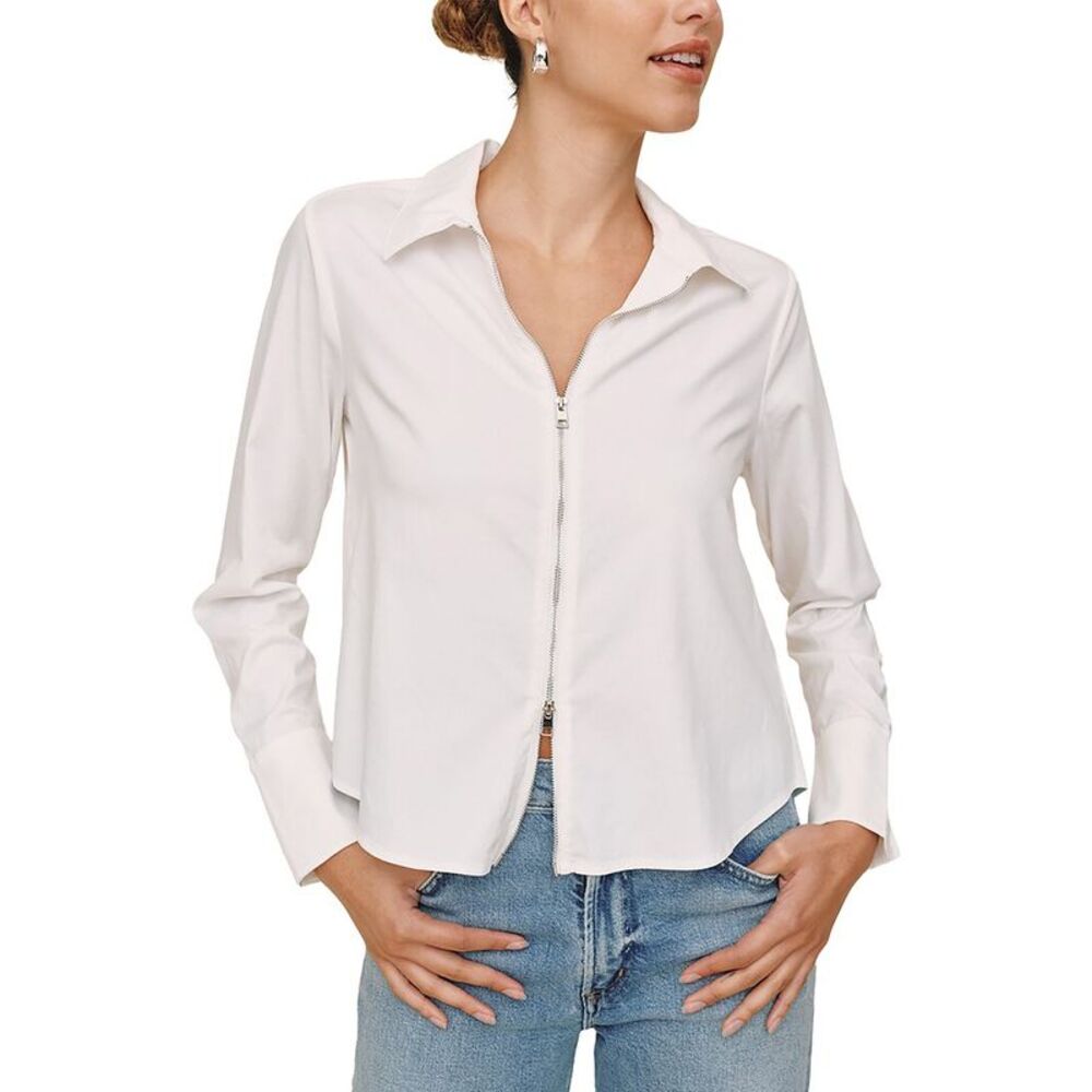 Bella Dahl Womens Long Sleeve Zip Front Shirt